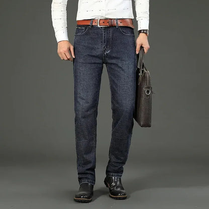 Herren Jeans Hose Straight Fit Denim Freizeithose Blau
