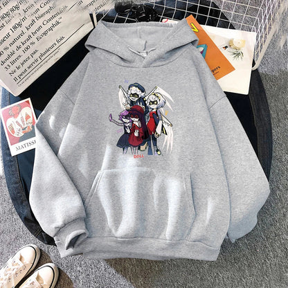 Hoodie mit Kapuze & Kängurutasche – Cartoon-Charakter-Print
