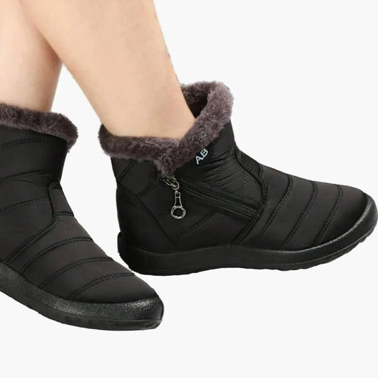 Damen Winterstiefel Warm Gefüttert Wasserdicht mit Reißverschluss – Bequeme Alltagsschuhe für kalte Tage