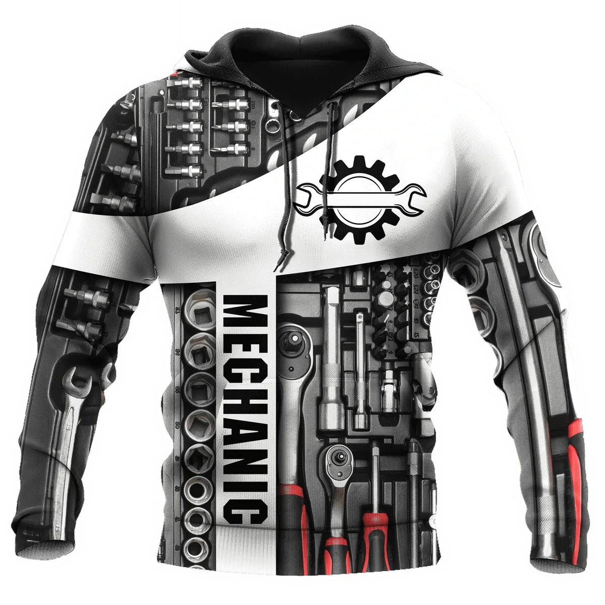 Unisex Kapuzenpullover Hoodie Mechaniker-Motiv Maschinen & Werkzeuge