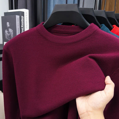 Unisex Strickpullover Rundhals Langarm Basic Pullover in verschiedenen Farben