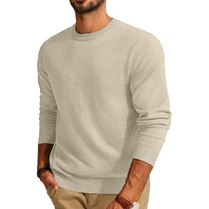 Herren Rundhals Pullover Langarm Basic Strickpullover