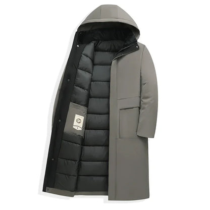Langer Winterparka mit Kapuze Steppfutter Herren Damen Unisex