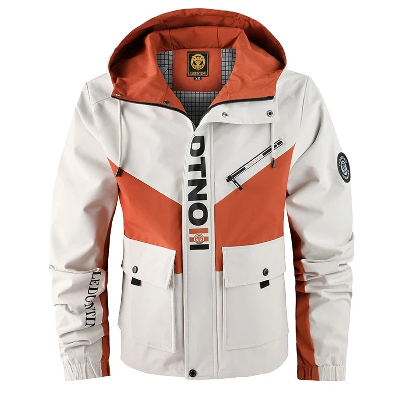 Herren Outdoor Jacke mit Kapuze & Reißverschluss Mehrfarbig