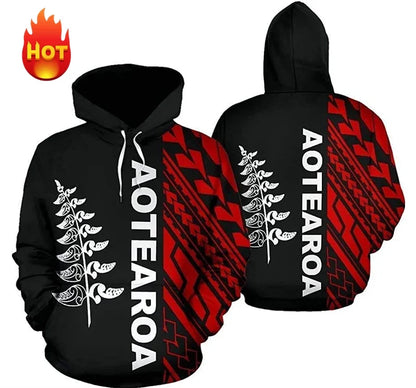 Hoodie mit Kapuze, Langarm, Allover-Print, grafisches Muster