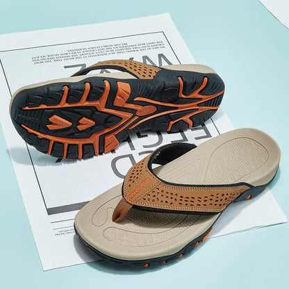 Herren Zehentrenner-Sandalen mit Fußgewölbestütze – Sportlich & Orthopädisch, Ideal für Alltag, Strand und Outdoor