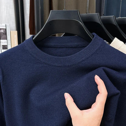 Unisex Langarm Pullover Rundhalsausschnitt Feinstrick Bequem