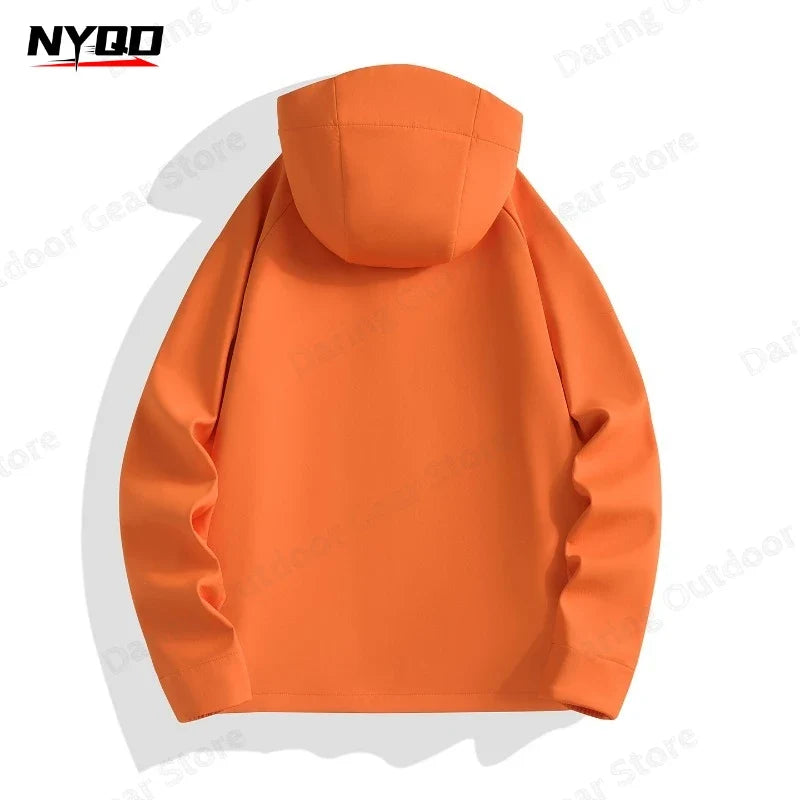Leichte Kapuzenjacke mit Reißverschluss – Unisex Softshell-Optik für Outdoor