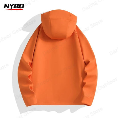 Leichte Kapuzenjacke mit Reißverschluss – Unisex Softshell-Optik für Outdoor