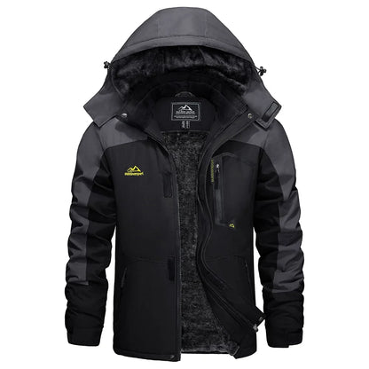 Winter Outdoorjacke für Herren mit Kapuze und Plüschfutter, viele Farben