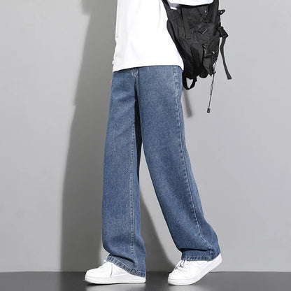 Jeans Herren Weites Bein Loose Fit Denim Hose Streetwear