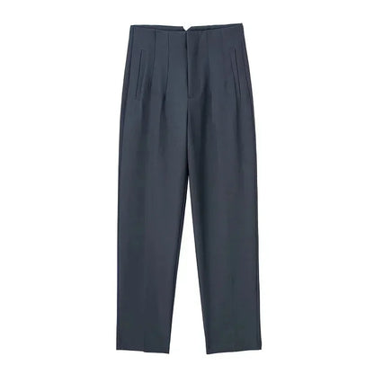 Damen High-Waist Hose Business Elegant Knöchellang