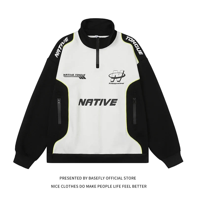 Unisex Trainingsjacke Sportliche Jacke Stehkragen Reißverschluss