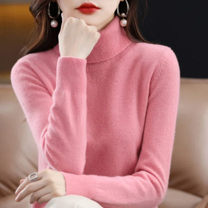 Damen Rollkragenpullover, weiches Material, langärmlig
