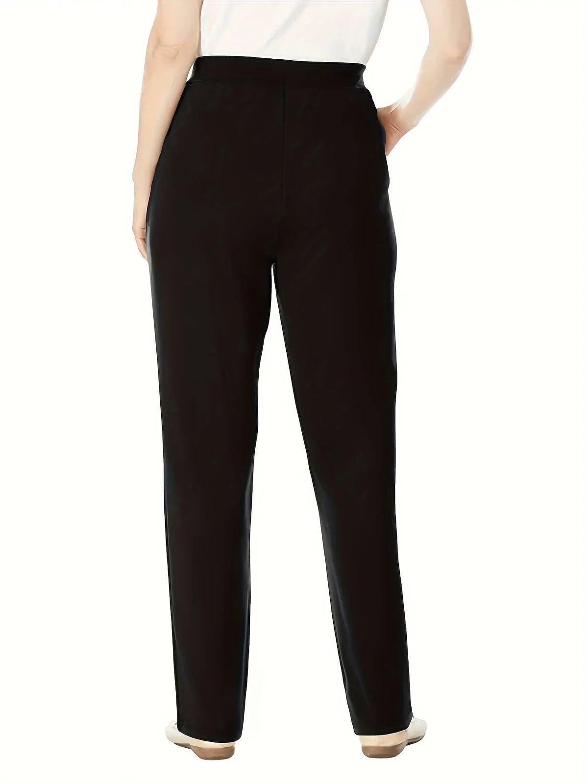 Damen Hose Schwarz mit Taschen, gerades Bein