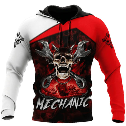 Unisex Kapuzenpullover Hoodie Mechaniker-Motiv Maschinen & Werkzeuge