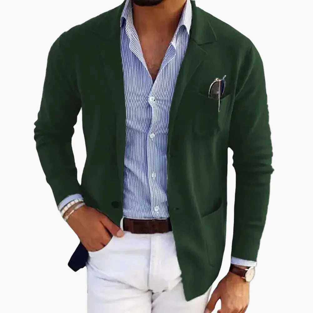 Herren Business Casual Blazer – Einreihiges Sakko mit Revers und Taschen, Elegantes Freizeit- und Business-Outfit