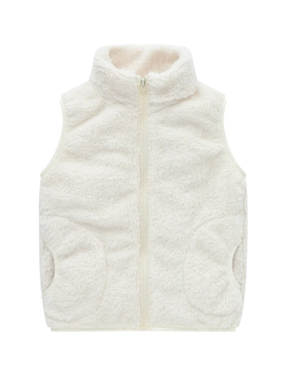 Fleece-Weste für Kinder mit Stehkragen und Reißverschluss