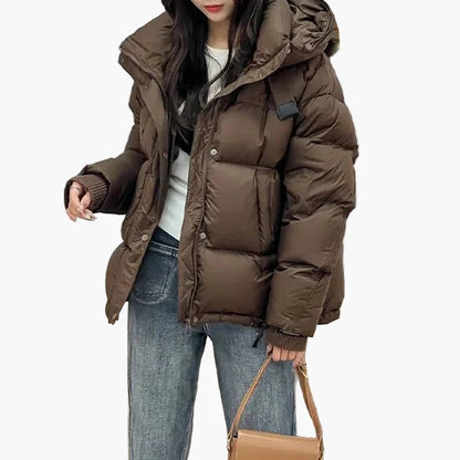 Damen Winter Steppjacke mit Kapuze – Modischer Outdoor Parka für kalte Tage