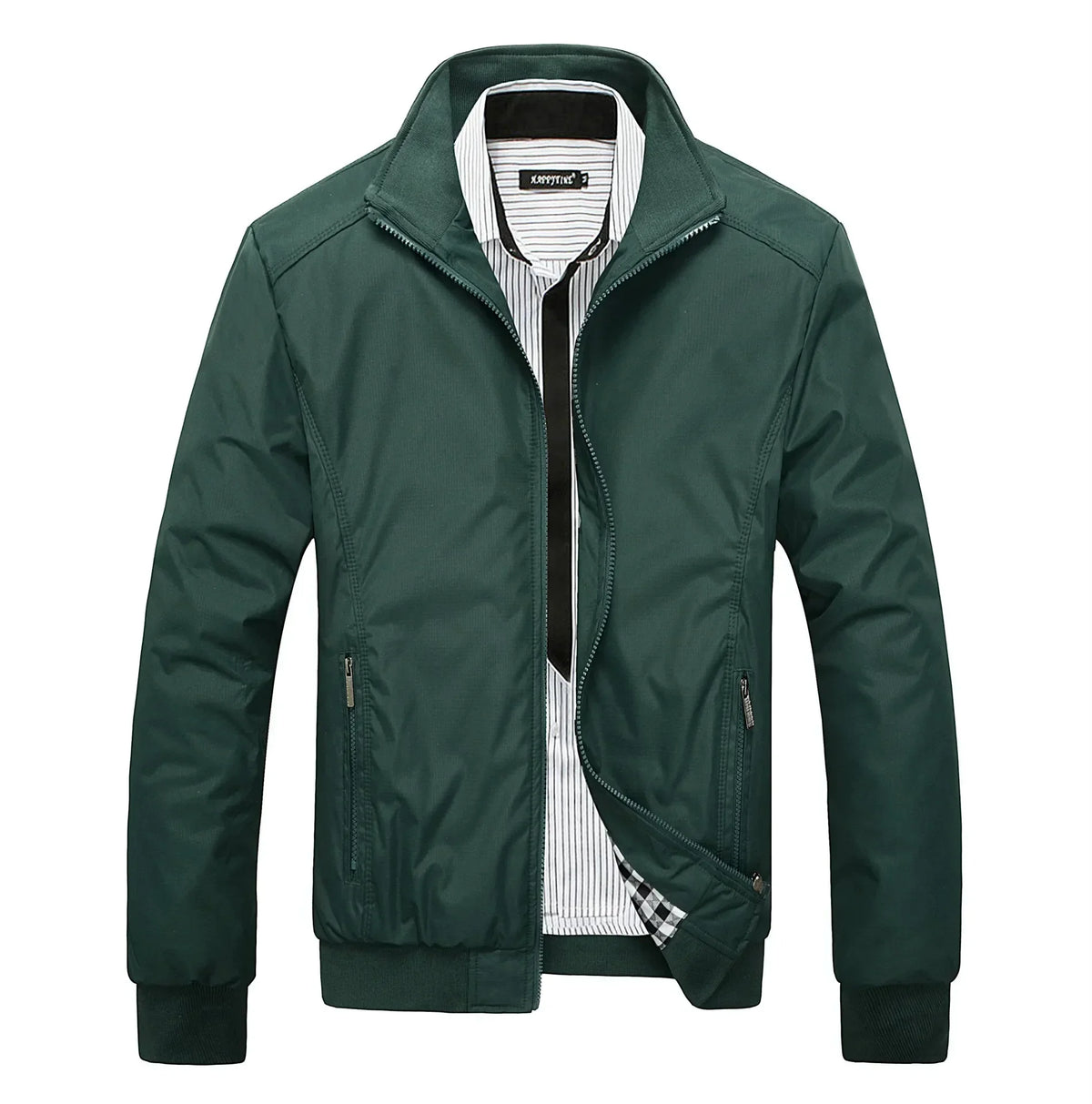 Herren Freizeit Bomberjacke mit Stehkragen und Reißverschluss, Windbreaker Übergangsjacke