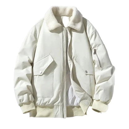 Herren Winterjacke mit Lammfellkragen – Modischer, warmer Freizeitmantel für kalte Tage