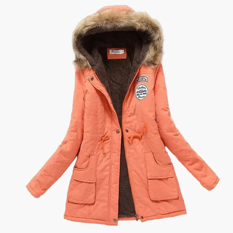 Damen Winterparka mit Kunstfellkapuze – Modischer Koreanischer Stil, Warm & Gefüttert, Alltag & Outdoor