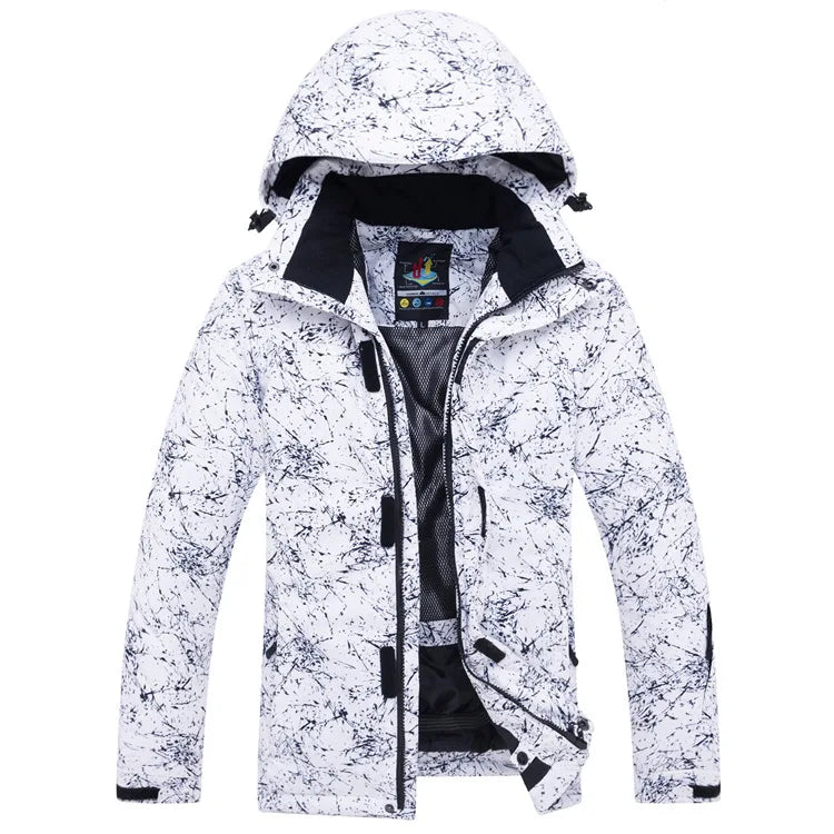 Bunte Outdoor Jacke mit Kapuze und Reißverschluss, Wasserabweisende Windjacke für Damen