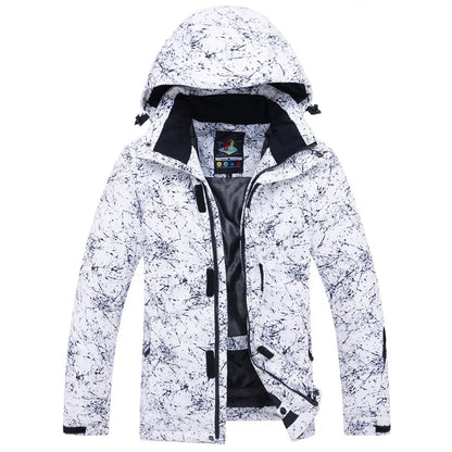 Bunte Outdoor Jacke mit Kapuze und Reißverschluss, Wasserabweisende Windjacke für Damen