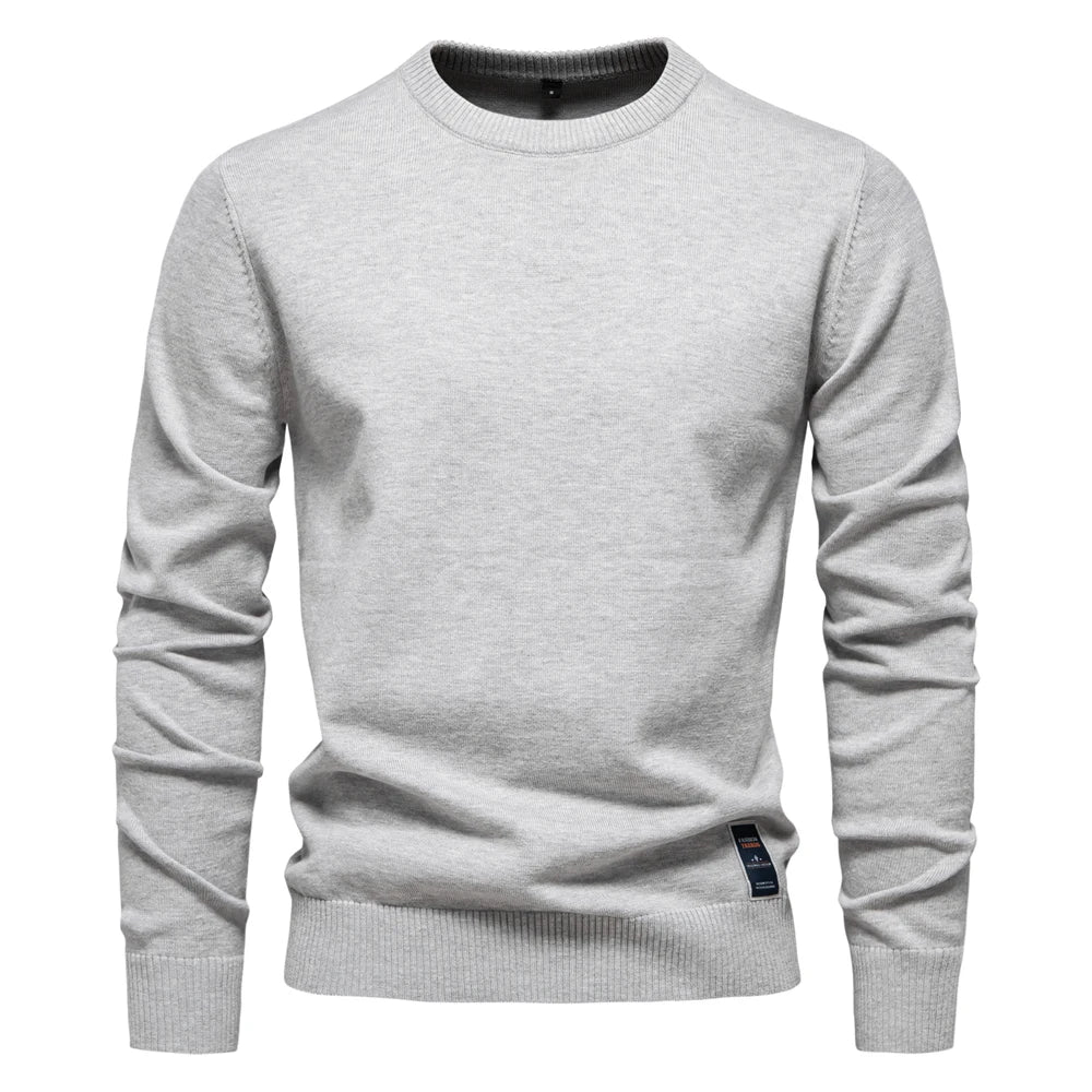 Herren Pullover Rundhalsausschnitt Feinstrick Langarm Verschiedene Farben