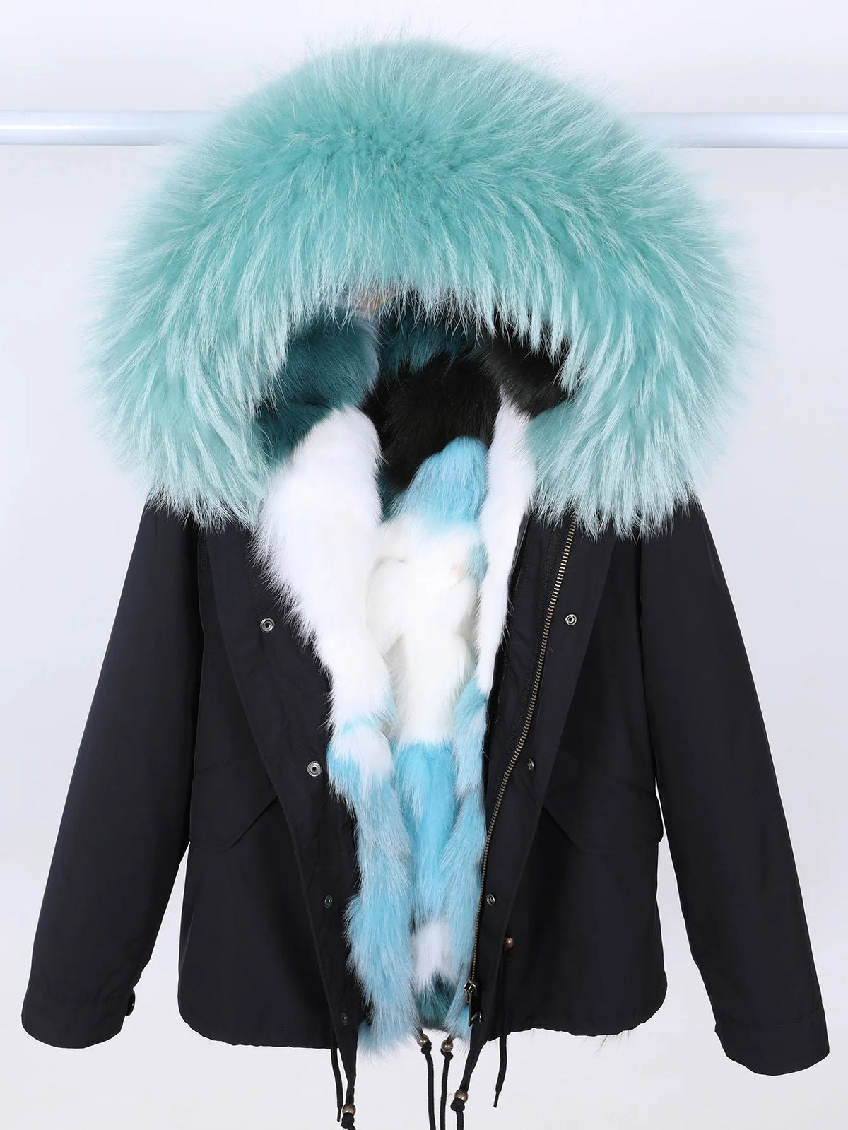 Damen Winter Parka mit Kapuze und Kunstpelz Futter