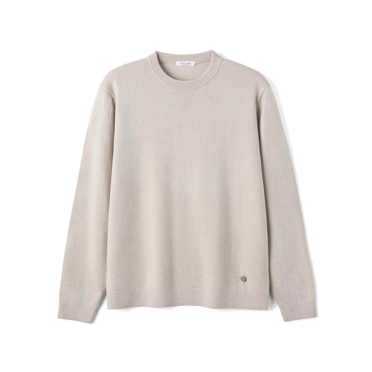 Unisex Langarm Pullover Rundhals Ausschnitt aus Feinstrick