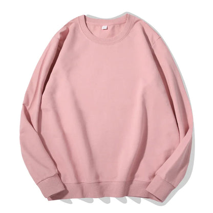 Unisex Langarm Sweatshirt Rundhalsausschnitt Freizeit Pullover Einfarbig