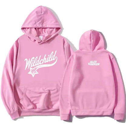 Hoodie mit Kordelzug und Kängurutasche – “Wildchild” Print vorne