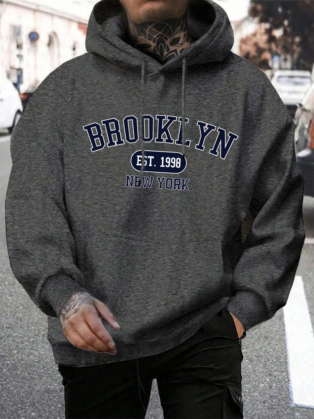 Herren Hoodie mit Kordelzug und Kängurutasche – Verschiedene New York Designs