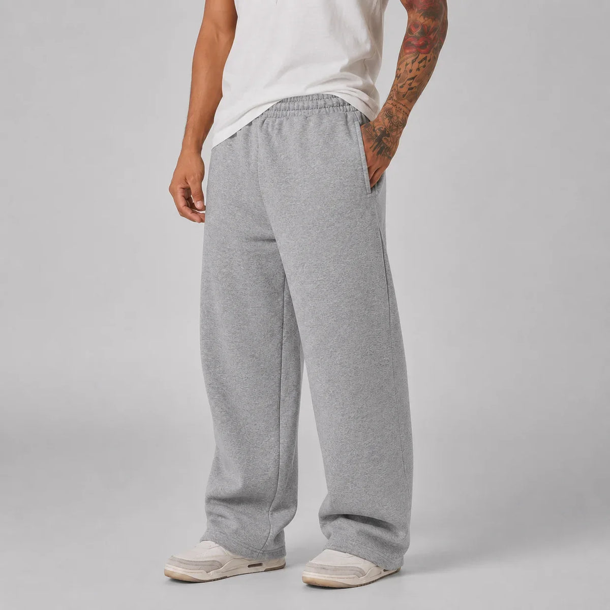 Unisex Weite Jogginghose Dunkelgrau mit Kordelzug