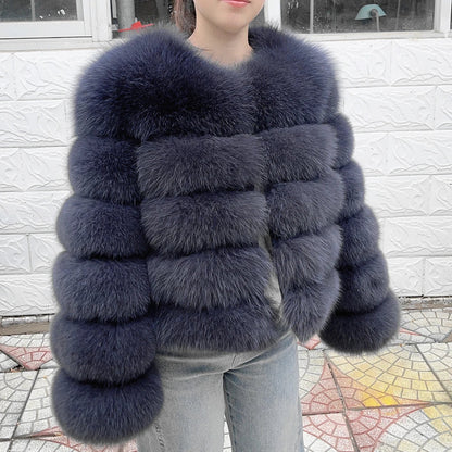 Damen Kurzjacke aus Kunstpelz, Winter Warmes Plüschjacke, Langarm Felljacke