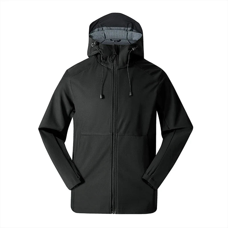 Unisex Outdoorjacke mit Kapuze winddicht wasserabweisend wärmend