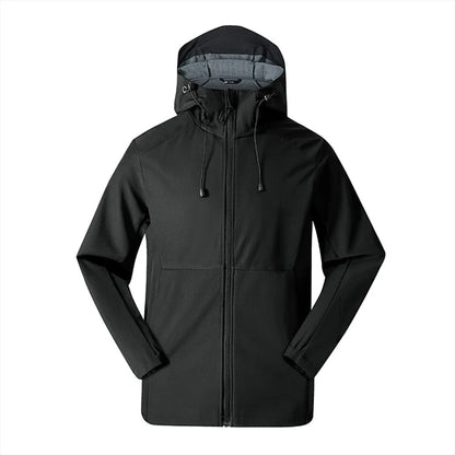 Unisex Outdoorjacke mit Kapuze winddicht wasserabweisend wärmend