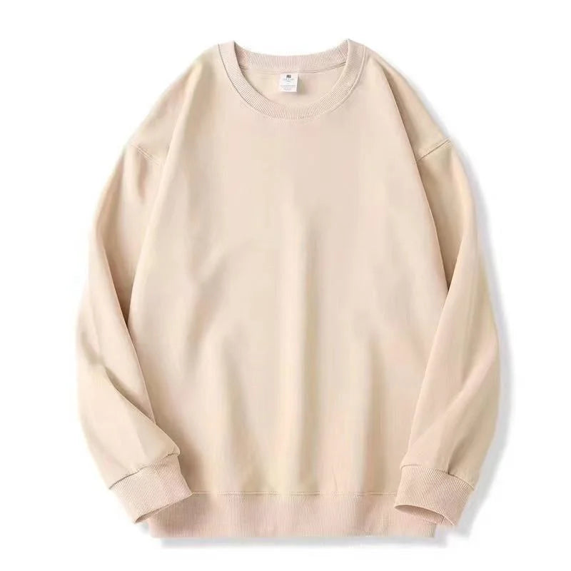 Unisex Basic Rundhals Sweatshirt Uni Farbe Langarm