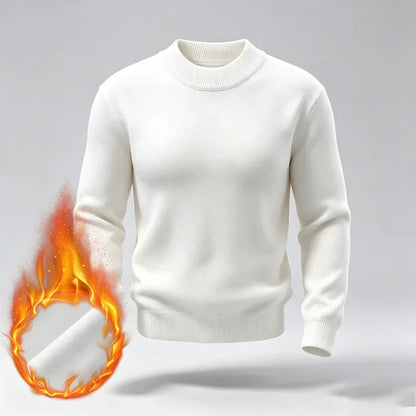 Herren Mock-Neck Pullover Langarm Basic Strickpullover