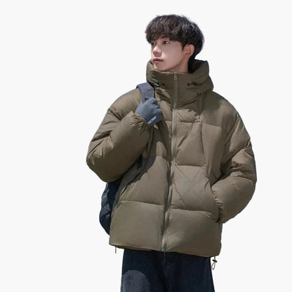 Herren Oversized Daunenjacke – Winter Steppjacke mit Kapuze, Streetwear Stil, Ideal für kalte Tage