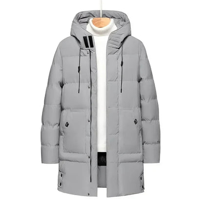 Herren Winter Steppmantel mit Kapuze gepolstert