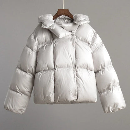 Damen Pufferjacke mit Kapuze – Kurzer Steppmantel