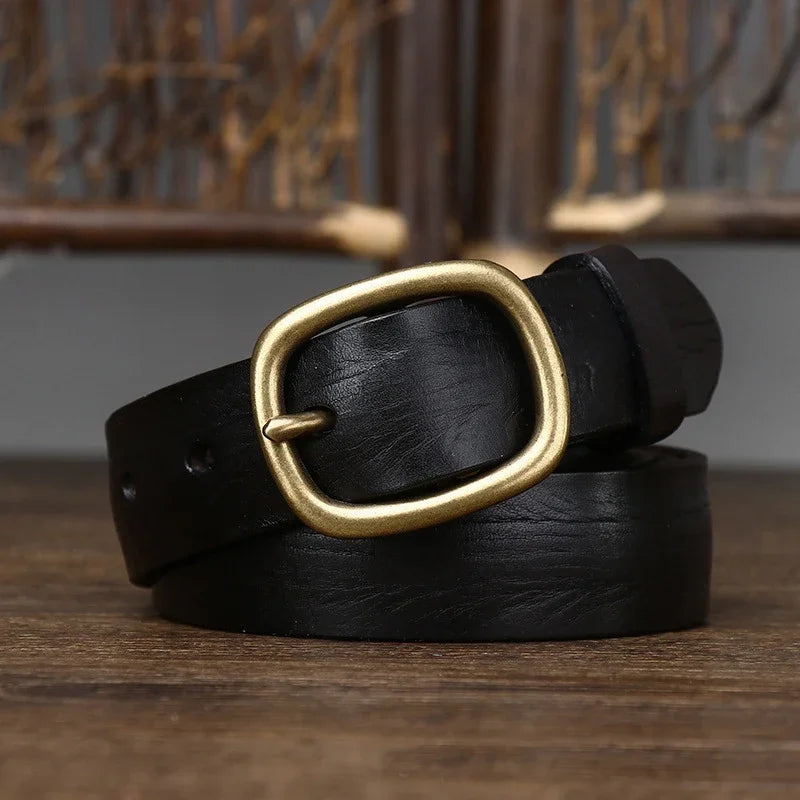 Unisex Gürtel aus strukturiertem Material mit goldfarbener Metallschnalle