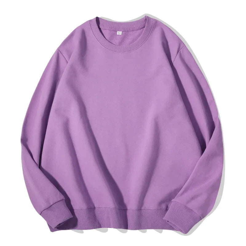 Unisex Langarm Sweatshirt Rundhalsausschnitt Freizeit Pullover Einfarbig