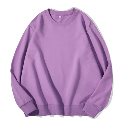 Unisex Langarm Sweatshirt Rundhalsausschnitt Freizeit Pullover Einfarbig