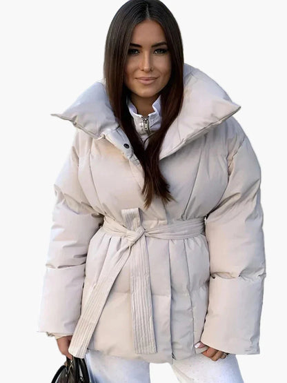 Damen Winter Steppmantel mit Taillengürtel – Modischer City-Look, Komfortabel & Wärmend