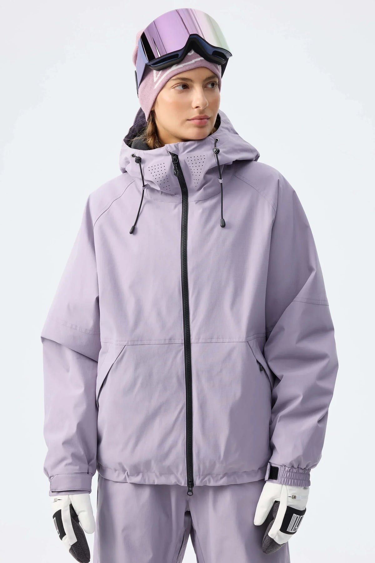Winter Sportjacke mit Kapuze für Damen, Rosa