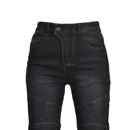 Motorradjeans Damen mit Protektoren Schwarze oder Blaue Motorradhose im Slim Fit Stil