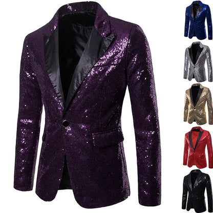 Herren Glitzer Pailletten Sakko – Party & Event Blazer im auffälligen Design